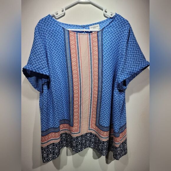 Liz Claiborne boho capped sleeve top - Picture 1 of 5